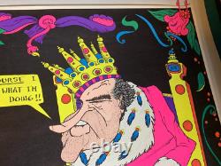 KING RICHARD NIXON 1970 VINTAGE BLACKLIGHT POSTER By WESPAC -NICE! W-157
