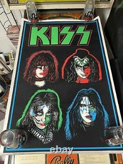 KISS BLACK LIGHT Poster FOUR FACES #834 Not AUCOIN MINT Vintage RARE