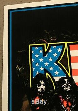 KISS Destroyer American Flag Blacklight Poster 1998 Near Mint Rare