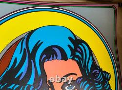 KISS ME VINTAGE 1969 BLACKLIGHT CELESTIAL ARTS POSTER By Carson Morris -NICE