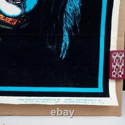 KISS Poster FOUR FACES #834 by Funky Flocked BLACK LIGHT Vintage 1992 Rare VG