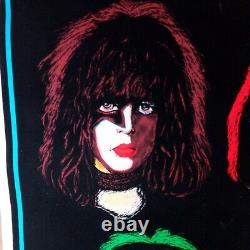 KISS Poster FOUR FACES #834 by Funky Flocked BLACK LIGHT Vintage 1992 Rare VG
