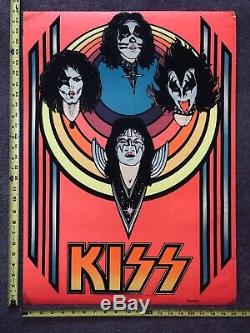 KISS Vintage Black Light Poster #15-332 1976 M. H. Stein Rare AUCOIN