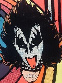 KISS Vintage Black Light Poster #15-332 1976 M. H. Stein Rare AUCOIN