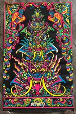 KRISHNA #900 Third Eye Blacklight Poster 1969 Vintage Orlando MacBeth Art Dragon