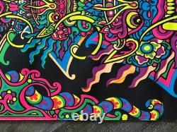 KRISHNA #900 Third Eye Blacklight Poster 1969 Vintage Orlando MacBeth Art Dragon