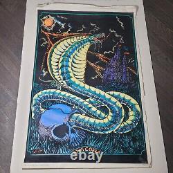 King Cobra Original Vintage 1974 Black Light Poster 23 x 35