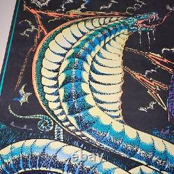 King Cobra Original Vintage 1974 Black Light Poster 23 x 35