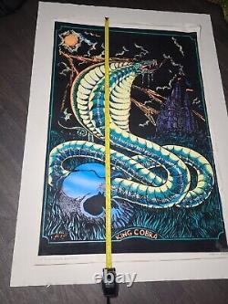 King Cobra Original Vintage 1974 Black Light Poster 23 x 35