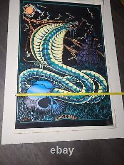 King Cobra Original Vintage 1974 Black Light Poster 23 x 35