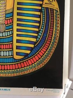 King Tut Vintage Blacklight Poster Psychedelic Pin-up 1970's Tutankhamen Egypt