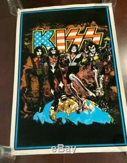 Kiss Destroyer American Flag Black light Poster 1998 Reunion Rare Blacklight HTF