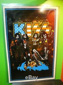 Kiss Destroyer American Flag Velvet Blacklight Poster 1998 NEVER HUNG ORIGINAL