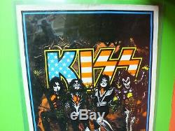 Kiss Destroyer American Flag Velvet Blacklight Poster 1998 NEVER HUNG ORIGINAL