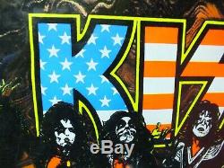 Kiss Destroyer American Flag Velvet Blacklight Poster 1998 NEVER HUNG ORIGINAL