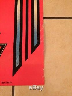 Kiss Vintage & Rare Flocked Black Light Poster 1976 Aucoin Mgt M. H. Stein