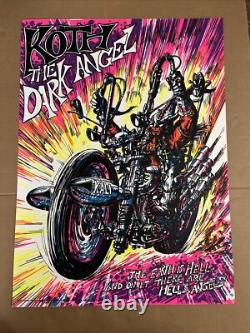 Koth The Dark Angel Vintage Black light Poster Hells Angels Motorcycle 1960s