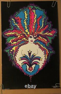 Kozmic Blues Woman Original Vintage Black Light Poster 1970 Retro Psychedelic