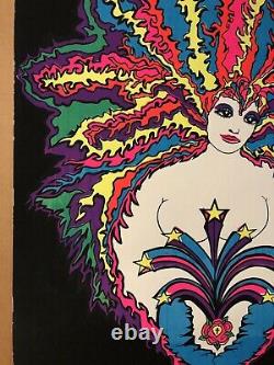 Kozmic Blues Woman Original Vintage Black Light Poster 1970 Retro Psychedelic