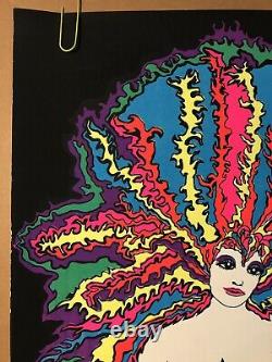 Kozmic Blues Woman Original Vintage Black Light Poster 1970 Retro Psychedelic