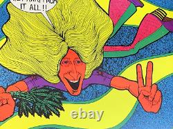 LEGALIZE POT VINTAGE 1970 HEADSHOP BLACKLIGHT POSTER By PETAGNO -NICE