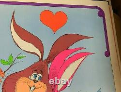 LET'S CUDDLE! VINTAGE 1970 BLACKLIGHT LOVE POSTER By ALVARO -NICE