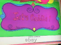 LET'S CUDDLE! VINTAGE 1970 BLACKLIGHT LOVE POSTER By ALVARO -NICE