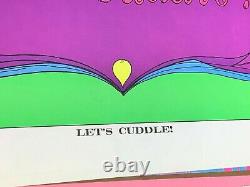 LET'S CUDDLE! VINTAGE 1970 BLACKLIGHT LOVE POSTER By ALVARO -NICE