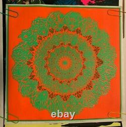 LET US MEET AT THE CENTER OF THE SPIRIT 1960's VINTAGE BLACKLIGHT POSTER