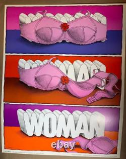 LIBRATION WOMENS LIB VINTAGE 1970 HEADSHOP BLACKLIGHT WESPAC POSTER By J SPOSATO