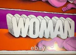LIBRATION WOMENS LIB VINTAGE 1970 HEADSHOP BLACKLIGHT WESPAC POSTER By J SPOSATO