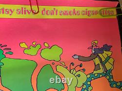 LIFE IS BEAUTIFUL DON'T SMOKE VINTAGE 1970's BLACKLIGHT POSTER By PETER MAX