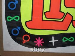 LIFE Vintage black light Poster Vintage 1970's choose life peace love 19411