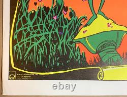LISTEN TO THE FLOWERS GROW VINTAGE 1970's BLACKLIGHT HEADSHOP POSTER By BEVACQUA