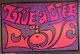 Live A Life Of Love Vintage 1970's Hippie Headshop Blacklight Poster -nice