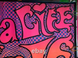 LIVE A LIFE OF LOVE VINTAGE 1970's HIPPIE HEADSHOP BLACKLIGHT POSTER -NICE