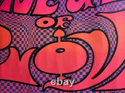 LIVE A LIFE OF LOVE VINTAGE 1970's HIPPIE HEADSHOP BLACKLIGHT POSTER -NICE