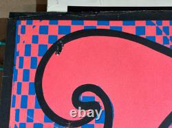 LIVE A LIFE OF LOVE VINTAGE 1970's HIPPIE HEADSHOP BLACKLIGHT POSTER -READ