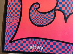 LIVE A LIFE OF LOVE VINTAGE 1970's HIPPIE HEADSHOP BLACKLIGHT POSTER -READ