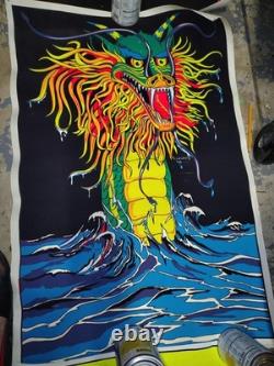 LOT OF (7) 1970s Blacklight Posters Vintage Hippie Stash