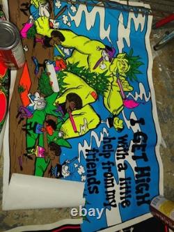 LOT OF (7) 1970s Blacklight Posters Vintage Hippie Stash