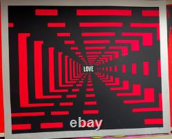 LOVE HALLWAY VINTAGE 1960's BLACKLIGHT HIPPIE HEADSHOP POSTER 23 x 27.5 -NICE