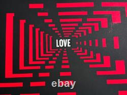 LOVE HALLWAY VINTAGE 1960's BLACKLIGHT HIPPIE HEADSHOP POSTER 23 x 27.5 -NICE