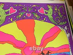 LOVE IS LIVING VINTAGE 1970 BLACKLIGHT SURFER POSTER THIRD EYE By Bonita Versh