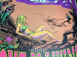 LOVE IS LIVING VINTAGE 1970 BLACKLIGHT SURFER POSTER THIRD EYE By Bonita Versh