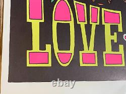 LOVE IS LIVING VINTAGE 1970 BLACKLIGHT SURFER POSTER THIRD EYE By Bonita Versh