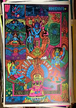 LOVE IS THE KEY IN DIA 1968 VINTAGE BLACKLIGHT POSTER By CELESTIAL ART -NICE