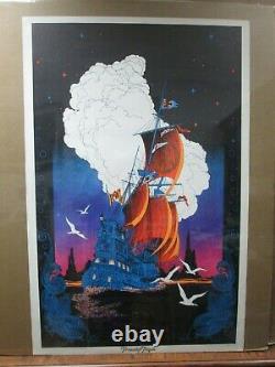 Large Vintage Black Light Poster 1970 friendship frigate Inv#G4607