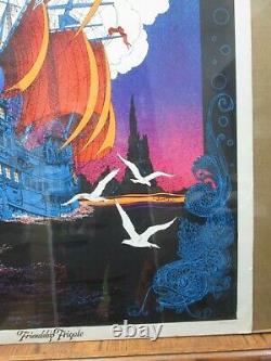 Large Vintage Black Light Poster 1970 friendship frigate Inv#G4607