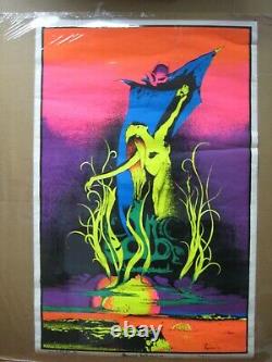 Large Vintage Black Light Poster 1971 Devil Woman Inv#G7253